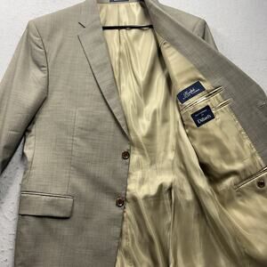 Ralph Lauren Dillard's Exclusive Wool Blazer Plaid Tan Brown Mens Size 44R